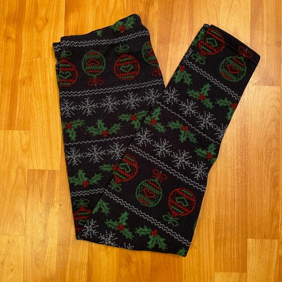 Warm Fleece lined Christmas Leggings - Picture 6 of 8